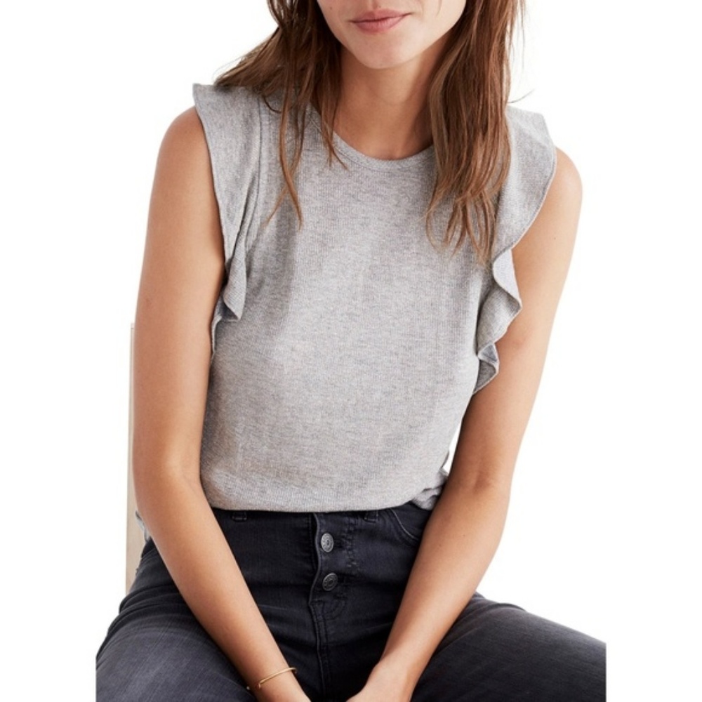 Madewell Metallic Ruffle Tank!
